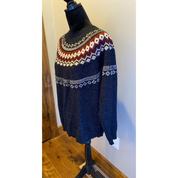 Weatherproof Vintage Original Sweater Size XL Crewneck Fair Isle Black Red EUC - Picture 3 of 12